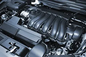 Modern Car Engine Drucke: The powerful engine of the modern car
