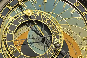 Czech Republic Tourist Attraction Image Drucke: Prague clock, Prague tower clock 06