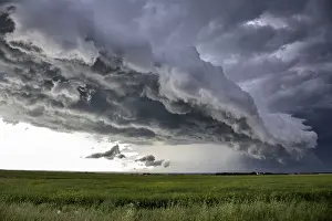 Cloudy Atmospheric Photography Drucke: Prairie Storm Clouds Canada Saskatchewan Dramatic Summer