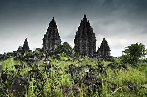 Hindu Temple Complex Drucke: Prambanan ruins - East Java Indonesia