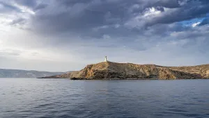 Rhodes Island Greece Drucke: Prasonisi lighthouse in evening light