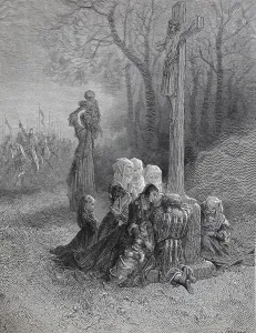 Monochromatic Artwork Drucke: Prayers for the crusaders before departure