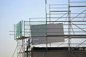 Residential Building Shell Construction Drucke: Prefabricated house under construction