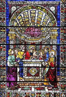 Lead Glass Window Design Drucke: Presentation of Jesus in the Temple