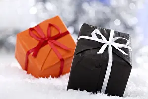 Snowy Studio Shot Drucke: Presents on snow