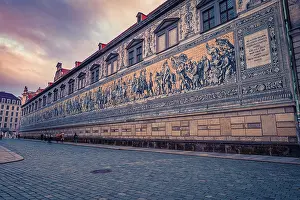German Tourist Attraction Drucke: The procession of princes in Dresden