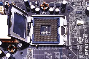 Computer Motherboard Drucke: Processor in motherboard or mainboard