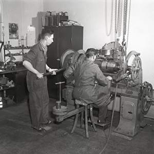 Industrial Construction Site Drucke: Producing postage stamps in the 1950s