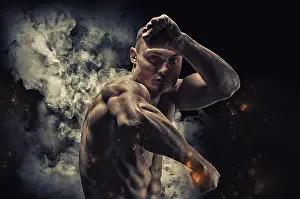 Professional Boxer Drucke: Professional boxer posing in the studio