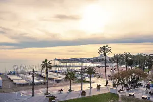 Deserted Spanish Beach Drucke: Promenade in Sitges, Spain