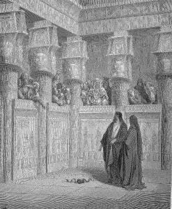 Bible Scripture Depiction Drucke: The Prophet Moses in front of the Pharaoh