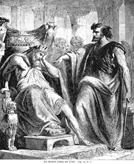 Christian Scripture Images Drucke: The prophet Nathan in front of David