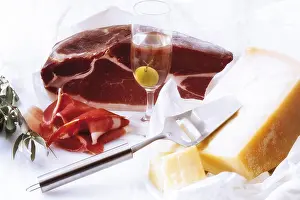 Parmesan Cheese Plate Drucke: Prosciutto, Parmesan and Grappa