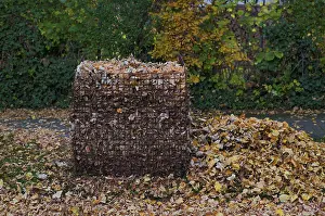 Steel Mesh Compost Basket Drucke: Public collection container, leaf basket