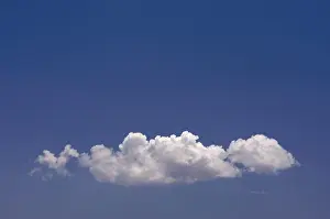 Uninhabited Landscapes Drucke: Puffy clouds on a blue sky