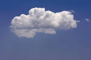 Fine Weather Photography Drucke: Puffy clouds on a blue sky