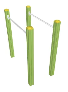 Physical Fitness Exercise Drucke: Pull-up bars, 3D illustration, isolated against a white background