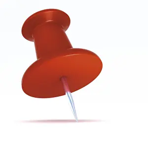Computer Graphic Depiction Drucke: Push pin, 3D rendering