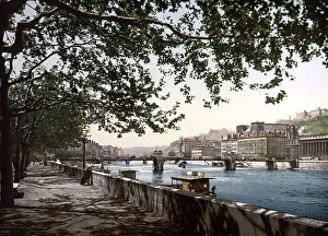 Der Hafen der Saône, Lyon im Jahr 1890
