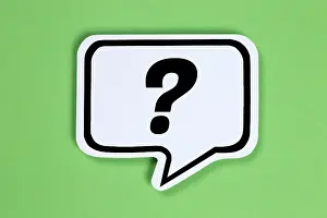Speech Bubble Symbol Drucke: Question Mark Question Questions Help Problem Information Support in Speech Bubble Communication Concept Talk