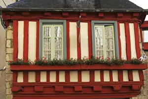 Historic French Architecture Drucke: Quimper, half-timbered