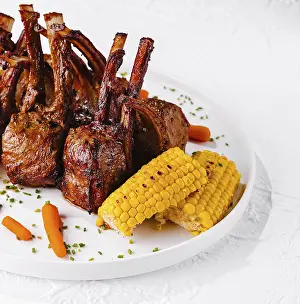 Vegetable Nutrition Facts Drucke: Rack of lamb with corn and carrots