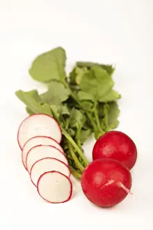 High Angle View Of Vegetables Drucke: Radishes