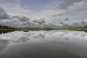 Southern Germany Lake Scenery Drucke: Rain clouds over the Hopfensee