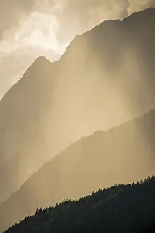 Karwendel Mountains Drucke: Rain clouds on a mountain flank