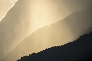 Karwendel Mountains Drucke: Rain clouds on a mountain flank