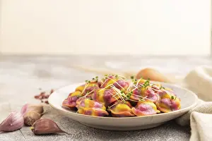 Rainbow Dumplings Drucke: Rainbow colored dumplings with pepper