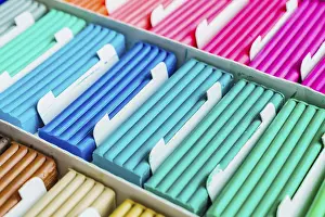 Colorful Art Supplies Drucke: Rainbow colors of modeling clay