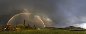 Historic German Fortification Drucke: Rainbow over the landscape