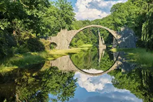 Saxony Tourist Attraction Drucke: Rakotz Bridge, also Devil's Bridge