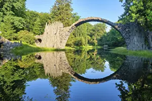 Saxony Tourist Attractions Drucke: Rakotz Bridge, also Devil's Bridge