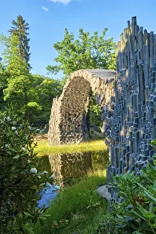 Saxony Tourist Attraction Drucke: Rakotz Bridge, also Devil's Bridge