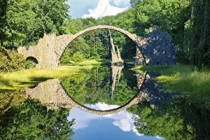 German Tourist Attraction Drucke: Rakotz Bridge, also Devil's Bridge