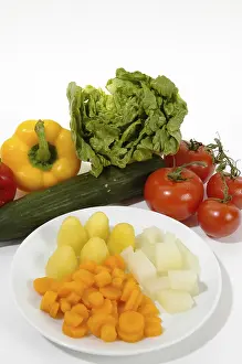 Vegetable Nutrition Drucke: Raw and cooked vegetable
