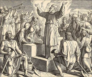 Julius Schnorr Von Carolsfeld Artist Drucke: Rebuilding the Jerusalem Temple