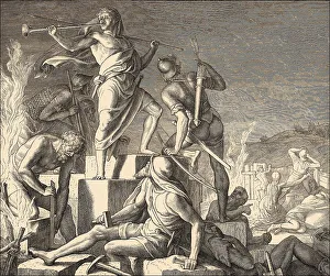 Historic Jerusalem Landmarks Drucke: Rebuilding the Jerusalem Temple