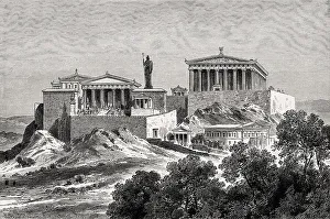 Acropolis Of Athens Greece Drucke: Reconstruction of the Acropolis of Athens