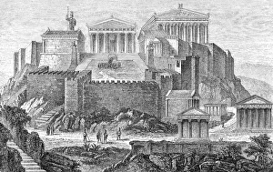 Archaeological Sites Europe Drucke: Reconstruction of the Acropolis of Athens