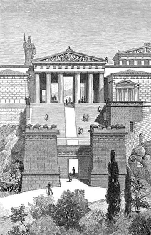 Ancient Greek Civilization Landmarks Drucke: Reconstruction of the propylaea