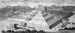 South American Historical Sites Drucke: Reconstruction of the pyramid of Cholula