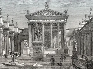 Historic Cityscape Italy Drucke: Reconstruction of the Temple of Minerva