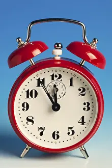 Time Pressure Symbol Drucke: Red alarm clock