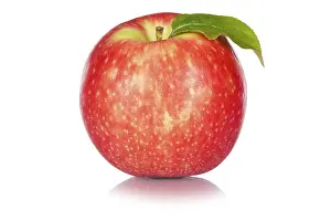 Red Apple Isolated Drucke: Red apple fruit and leaf isolated, Germany