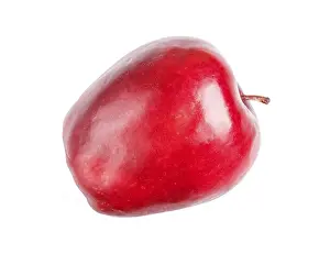 Isolated Food Image Drucke: One red apple isolated on white background