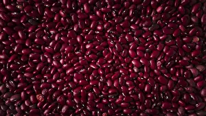 Vegetarian Meal Ingredient Drucke: Red beans, close-up, top view, raw