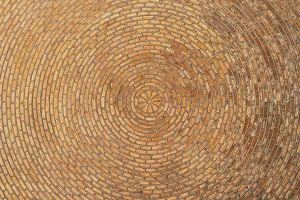 Deserted Red Brick Building Drucke: Red brick vault. Ceiling. Architectural Texture